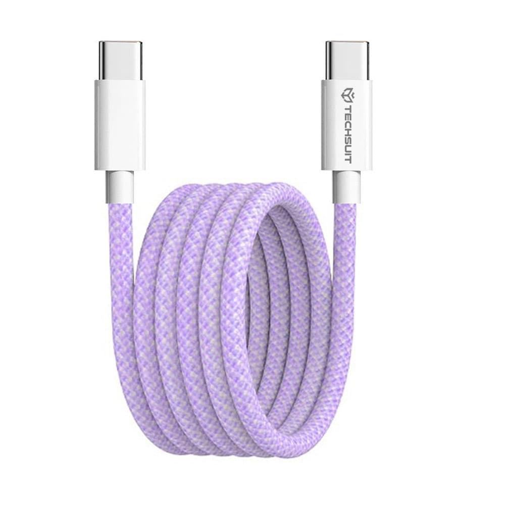 Techsuit Datový kabel PCB114D pro Apple Android Type-C 1m fialový - náhled 1