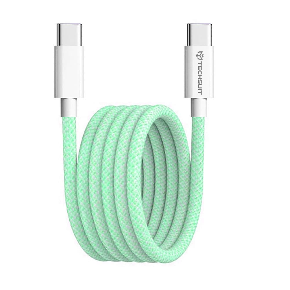 Techsuit Datový kabel PCB114D pro Apple Android Type-C 1m zelený - náhled 1