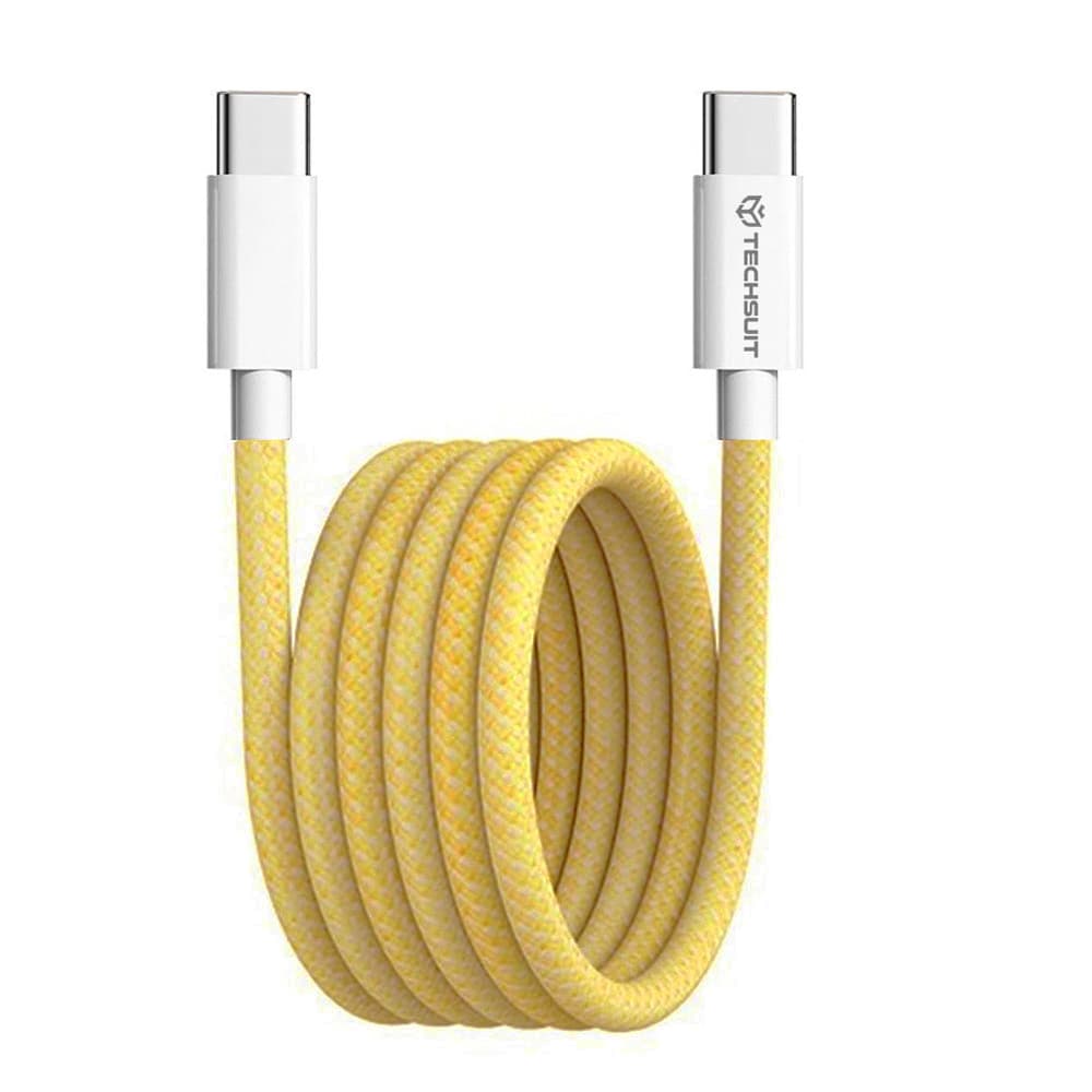 Techsuit Datový kabel PCB114D pro Apple Android Type-C 1m žlutý - náhled 1