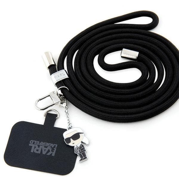 Karl Lagerfeld Crossbody Cord KLUCNMSCKIK Universal Nylon 150cm Ikonik černá
