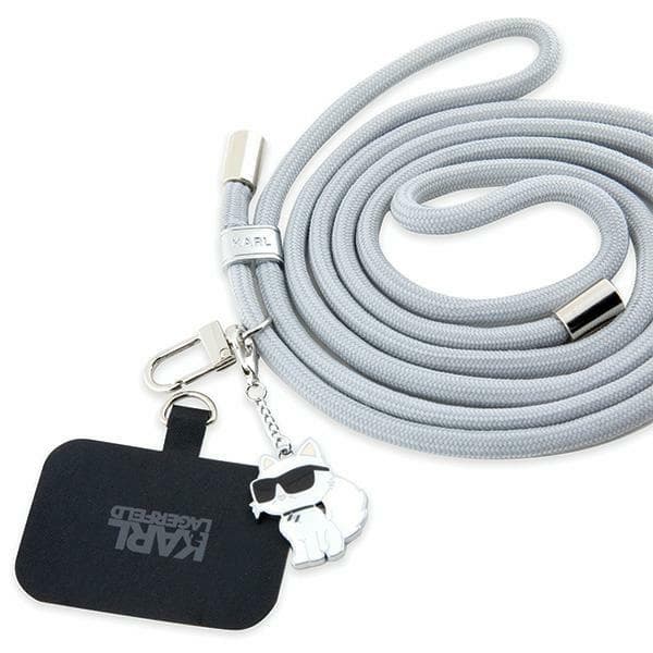 Karl Lagerfeld Crossbody Cord KLUCNMSCKIG Universal Nylon 150cm Choupette šedá - náhled 1