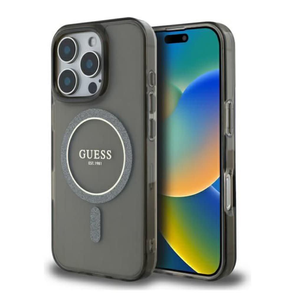 Guess IML Glitter Circle MagSafe GUHMP16LHFGEREK iPhone 16 Pro černá - náhled 1
