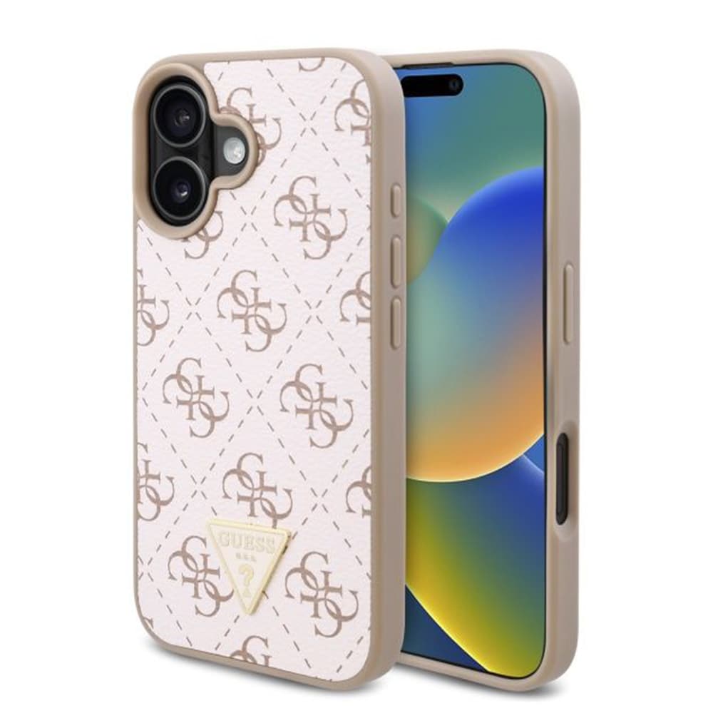 Guess Hardcase 4G Triangle Metal Logo iPhone 16 Plus bílý - náhled 1