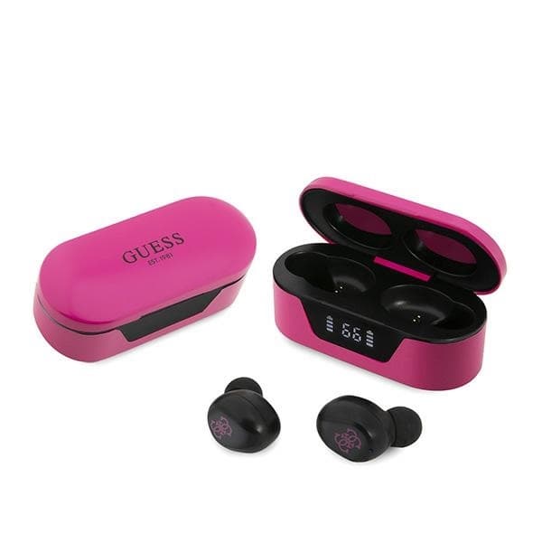 Guess - Bezdrátová sluchátka GUTWST31EM Bluetooth 5.0 USB-C LED displej IPX4 magenta - náhled 1