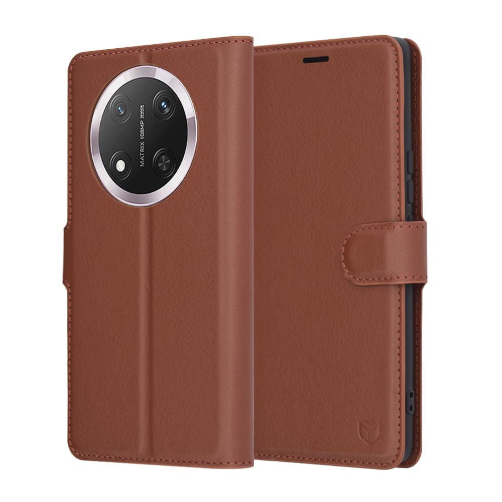 Pouzdro z kůže Techsuit pro Honor Magic7 Lite X9c hnědé - náhled 1