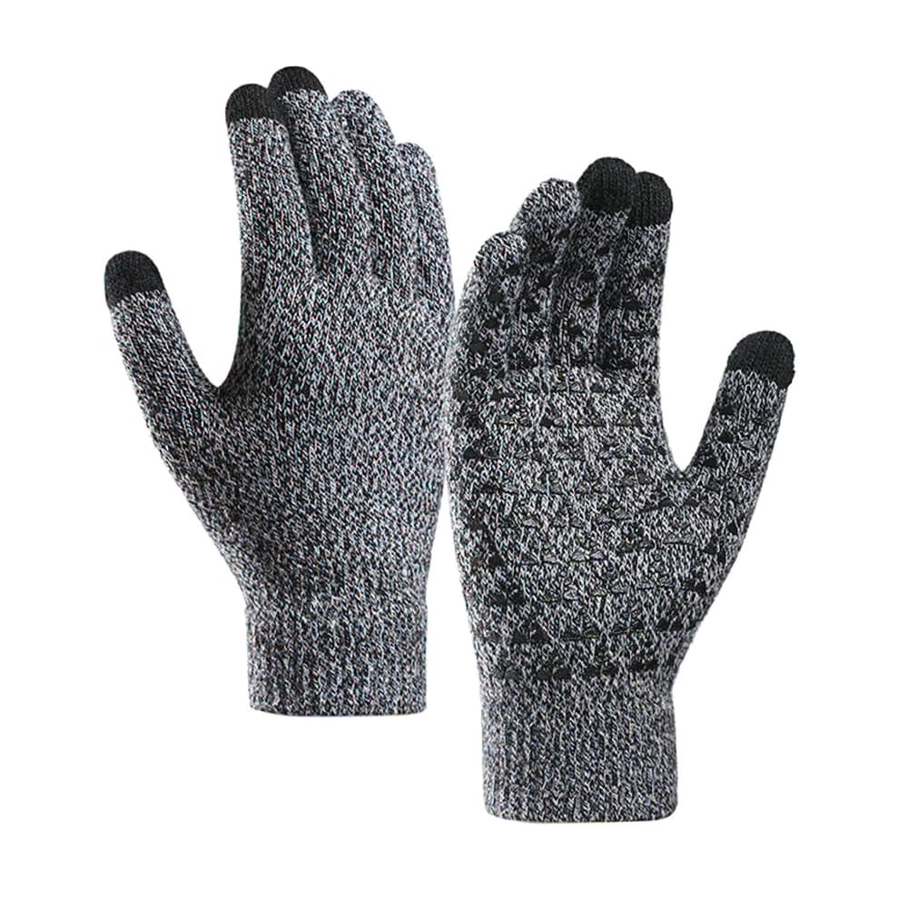 Iwarm rukavice ST0018 prémiová vlna s protiskluzovými detaily velikost 23 cm černá šedá - náhled 1
