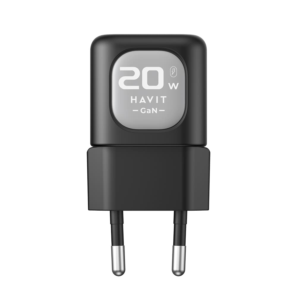 Havit Wall Charger UC220 EU USB Type-C GaN 20W černá šedá - náhled 1