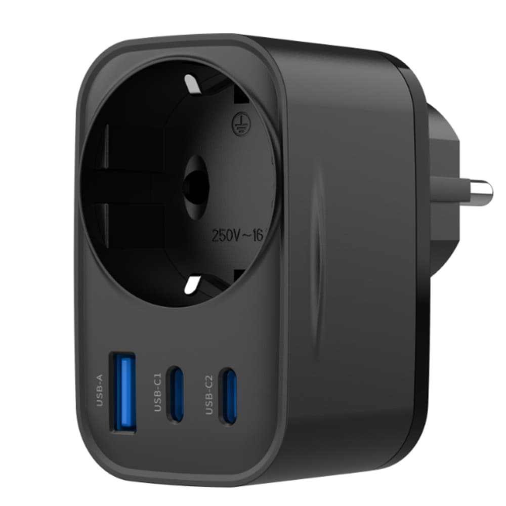 Havit Wall Charger UC142 EU EU zásuvka 2x Type-C USB 30W černá - náhled 1