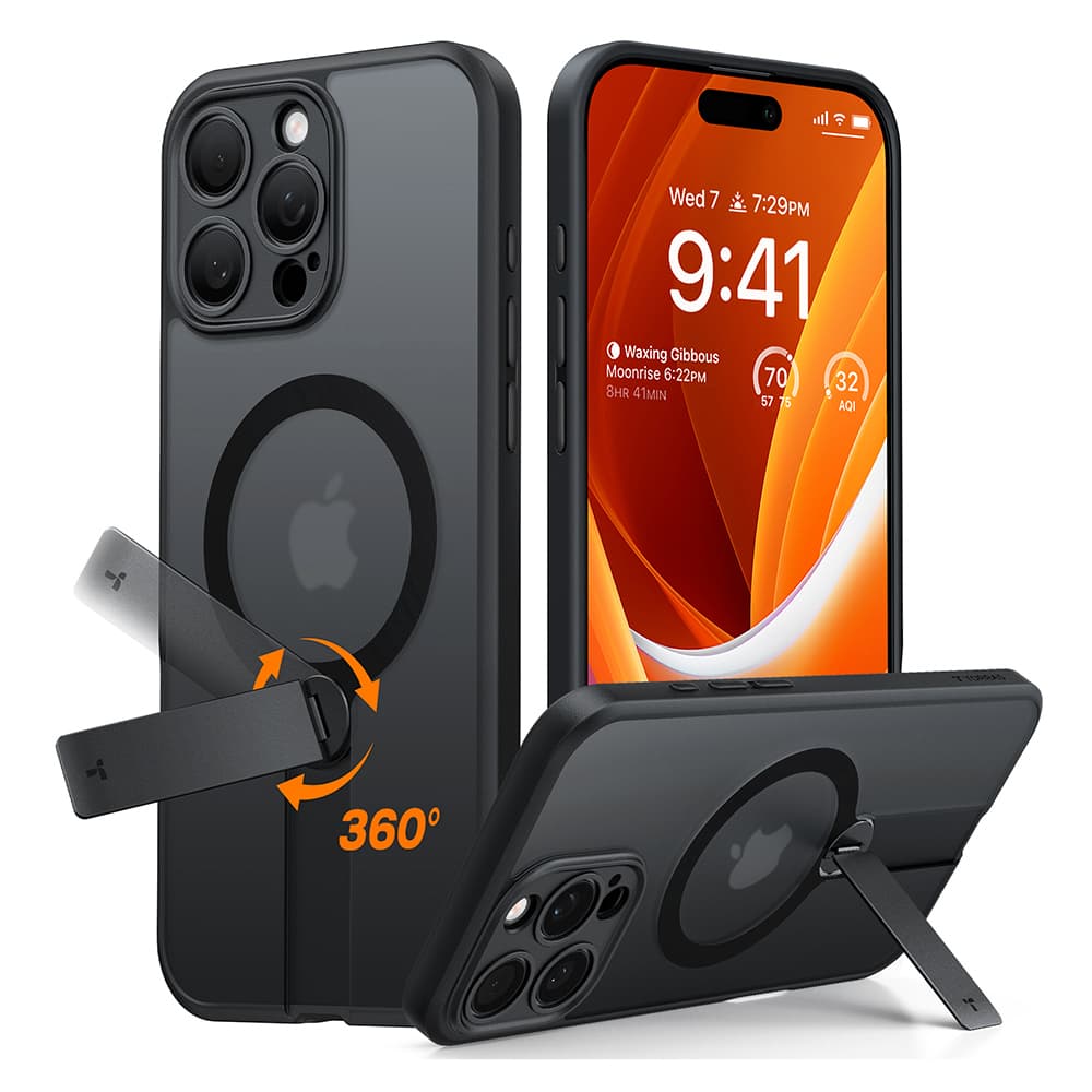 Torras Pstand Spin MagSafe pro iPhone 16 Pro Max černý - náhled 1