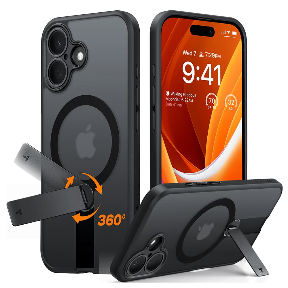 Torras Pstand Spin MagSafe pro iPhone 16 Plus černá - náhled 1