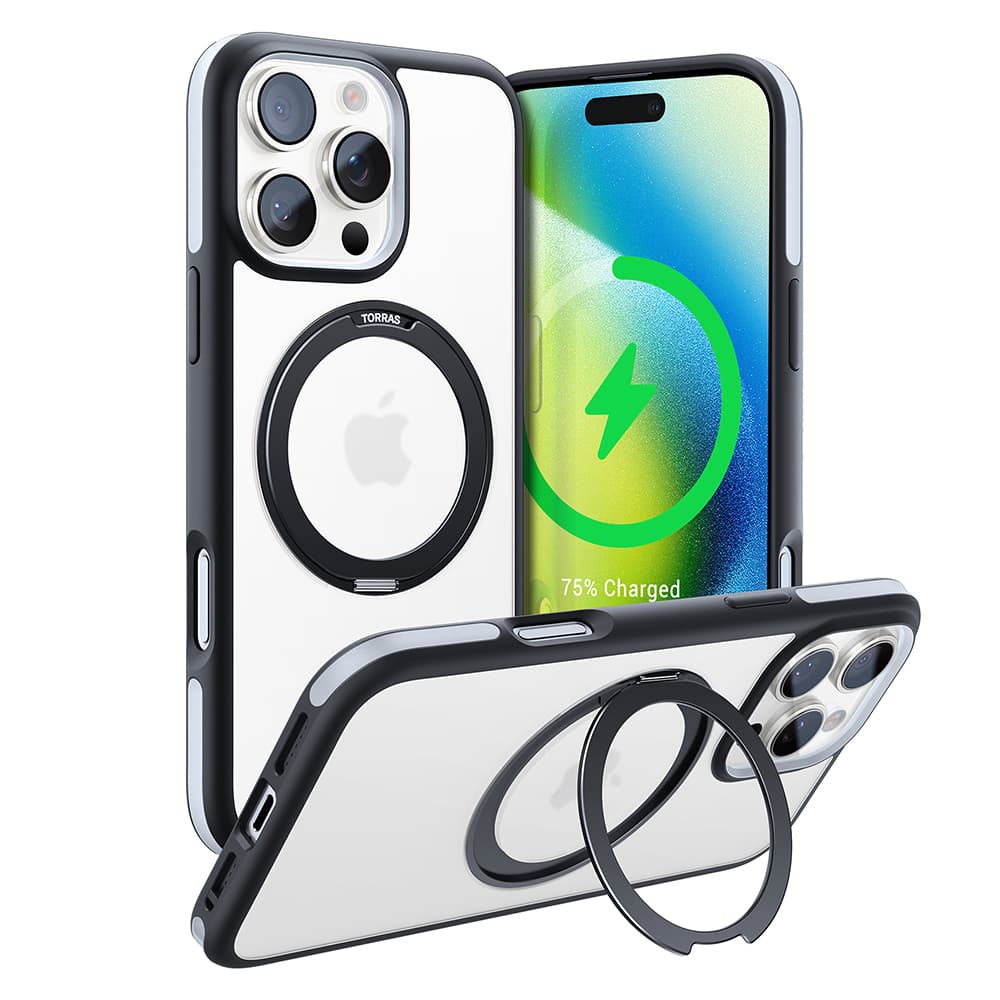Torras Ostand R Fusion MagSafe Series iPhone 16 Pro černý - náhled 1