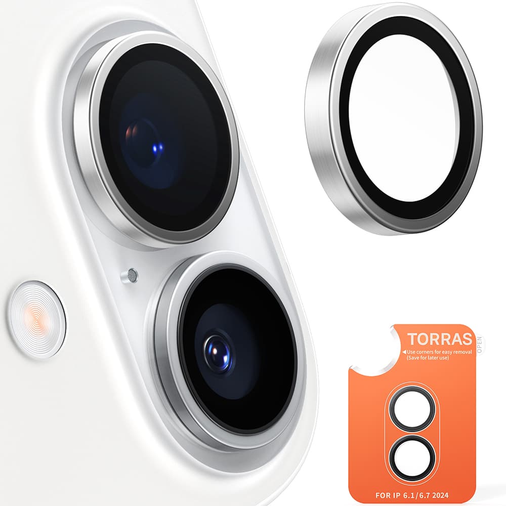 Torras Lensguard ochrana kamery iPhone 16 iPhone 16 Plus titanově šedá - náhled 1