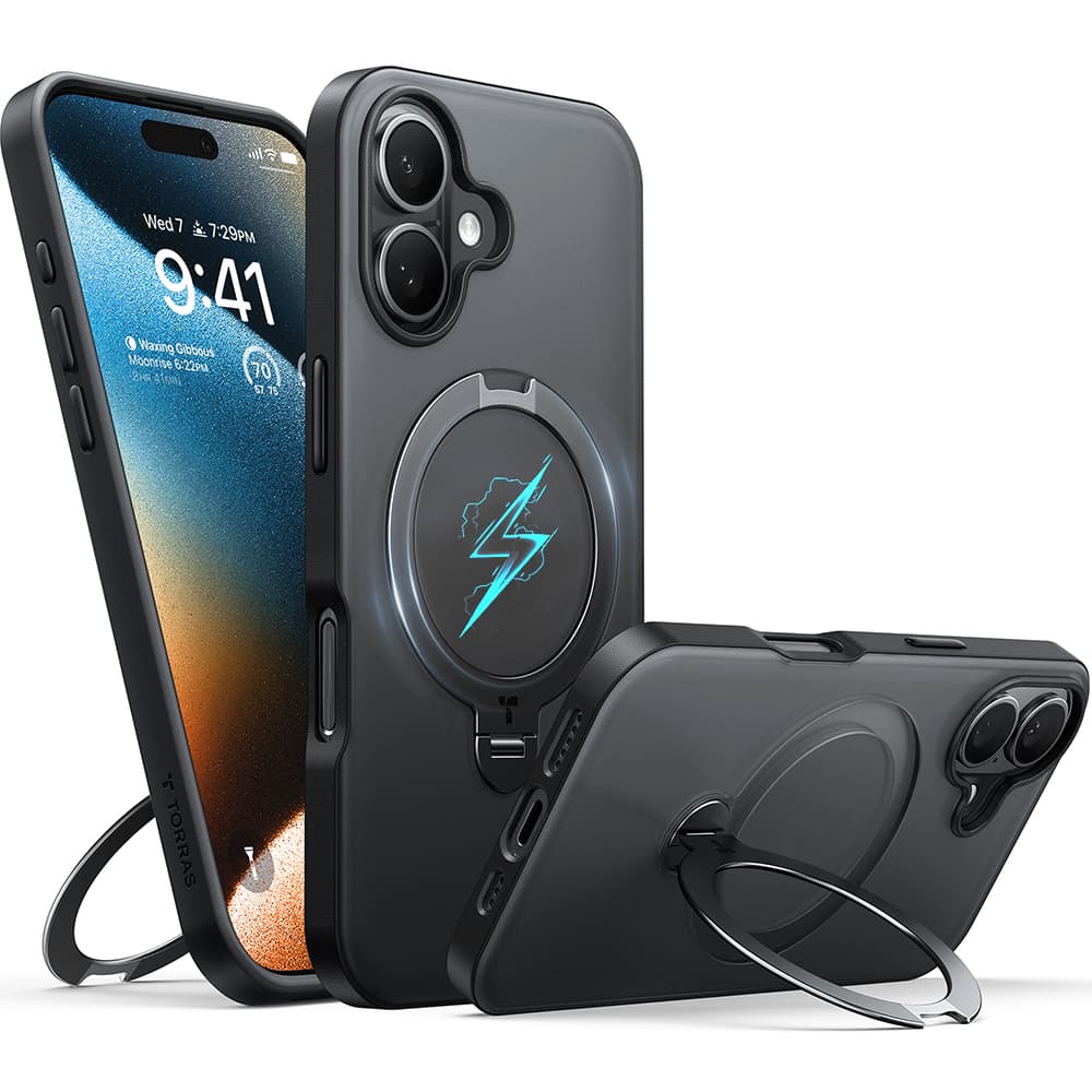 Torras Ostand Spin MagSafe Series iPhone 16 černý - náhled 1