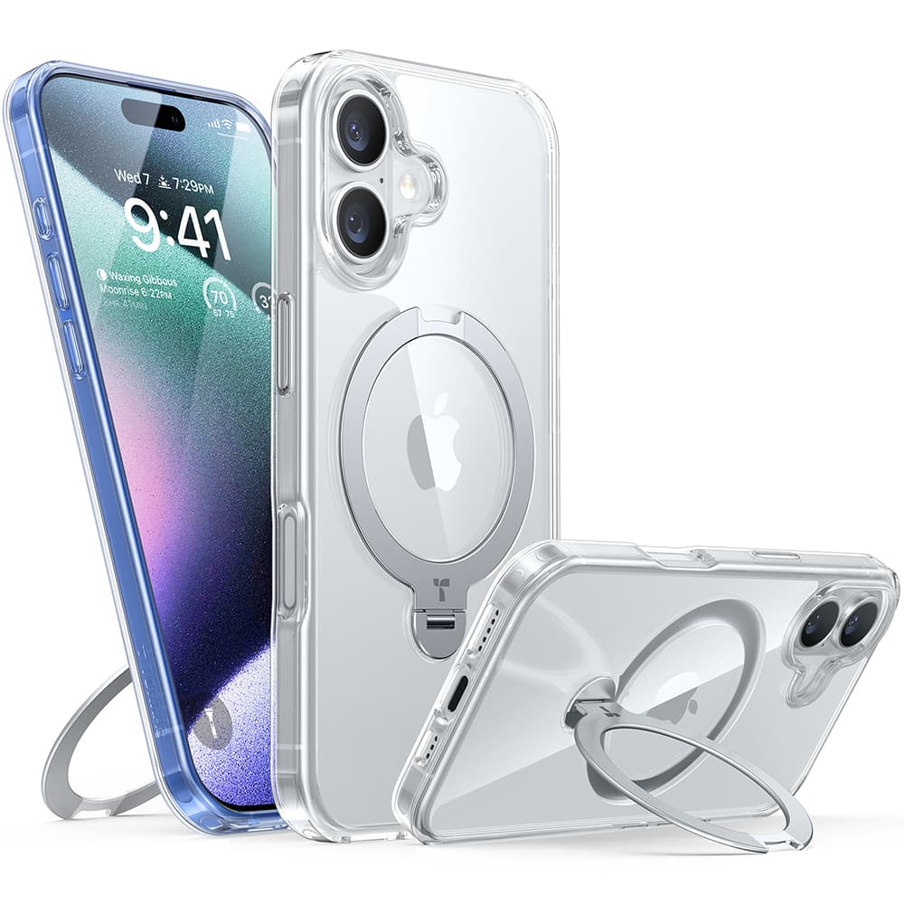 Torras Ostand Spin MagSafe Series iPhone 16 průhledný - náhled 1
