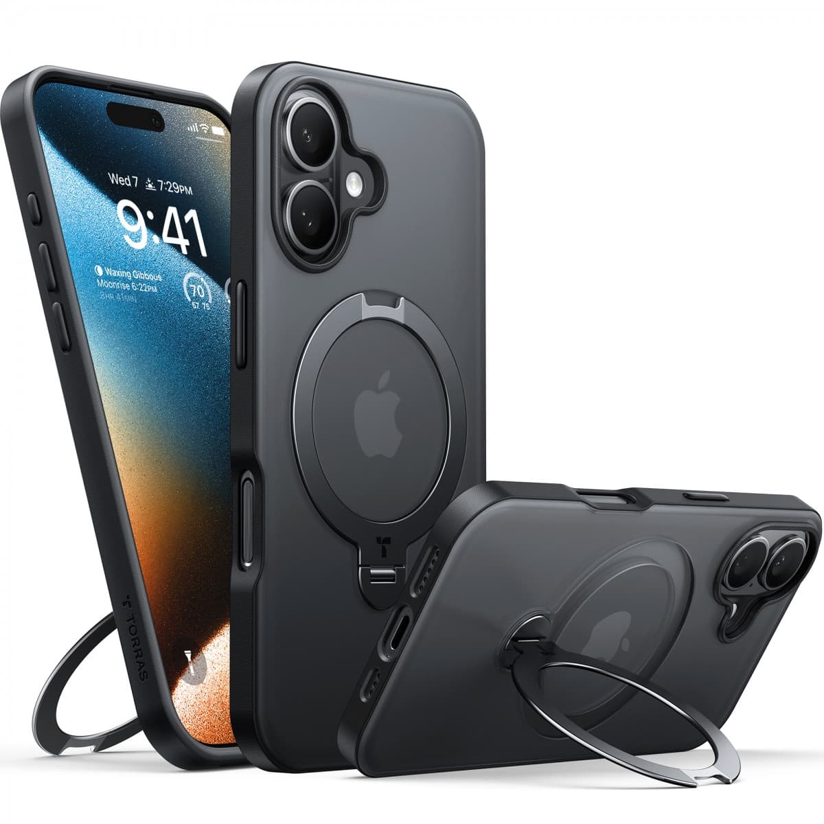 Torras Ostand Spin MagSafe Series iPhone 16 Plus černá - náhled 1