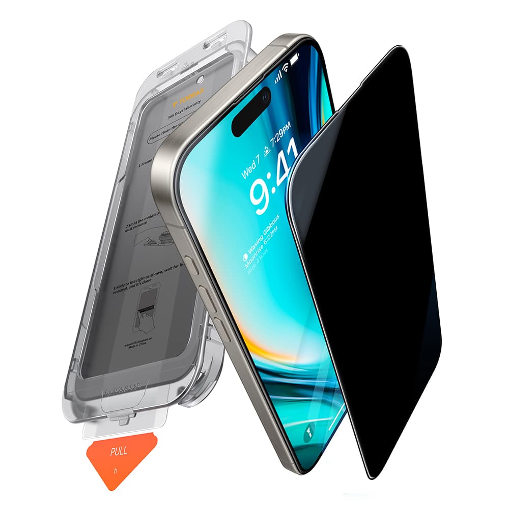 Torras GlassGo Install Master Privacy pro iPhone 16 černá - náhled 1