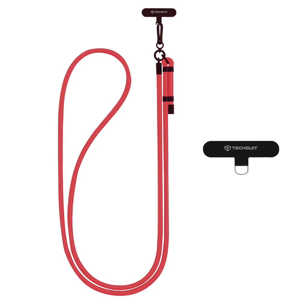 Techsuit Rope Crossbody Strap RCS1-33 pro telefony karabina nylon červený samet - náhled 1