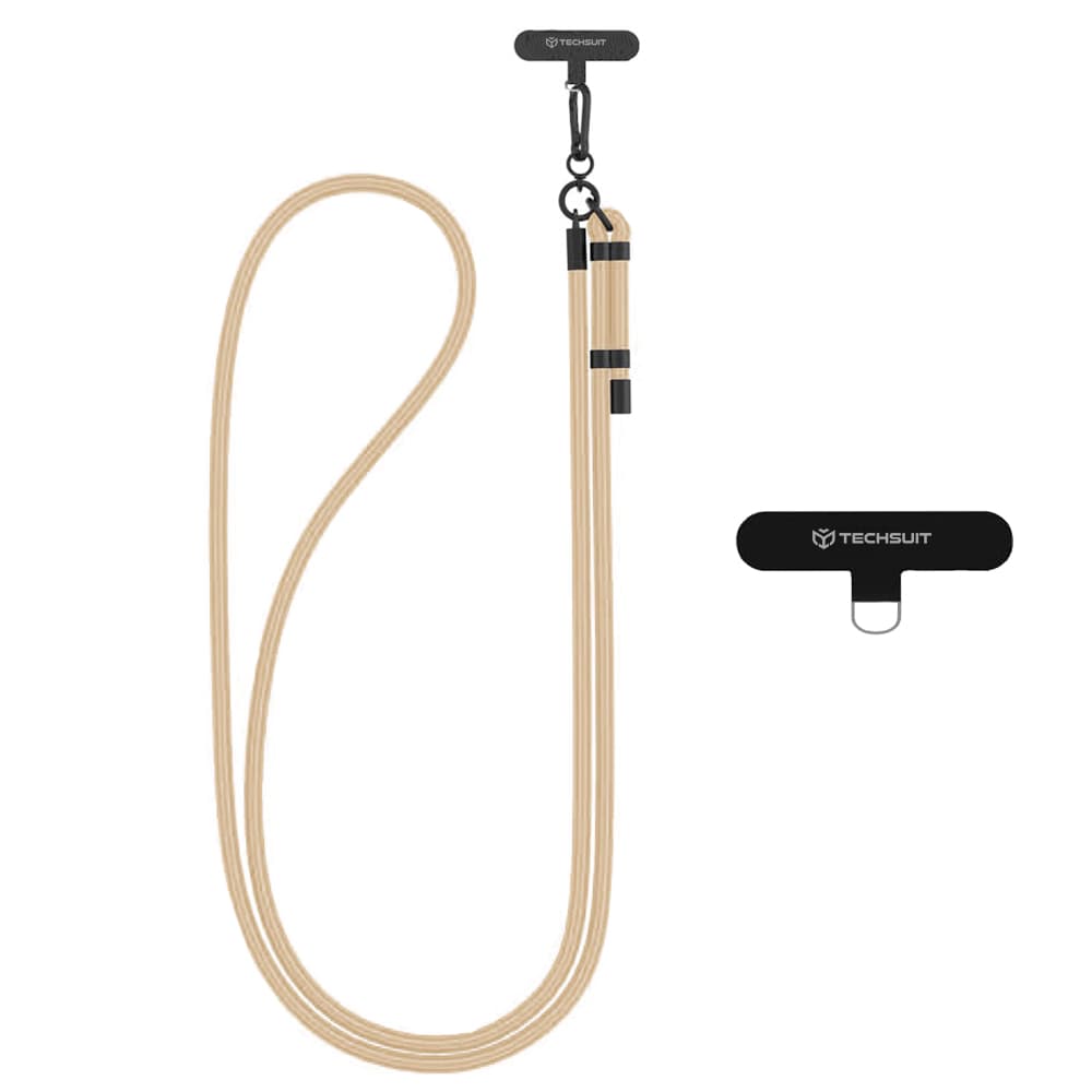 Techsuit Rope Crossbody Strap RCS1-08 pro telefony karabina nylon nastavitelný champagne mist - náhled 1