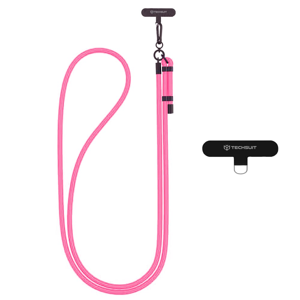 Techsuit Rope Crossbody Strap RCS1-05 pro telefony karabina nylon růžová - náhled 1