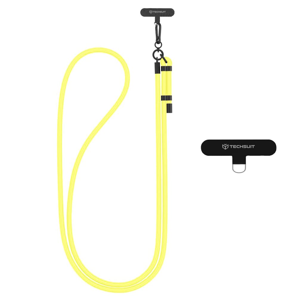 Techsuit - popruh na telefon RCS1-31 karabina nylon odolný nastavitelný jasný limoncello - náhled 1