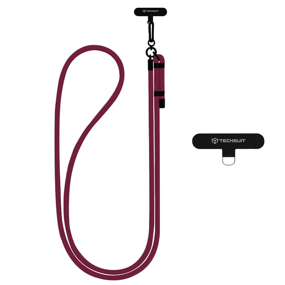 Techsuit Rope Crossbody Strap RCS1-28 pro telefony karabina nylon tmavá třešeň - náhled 1