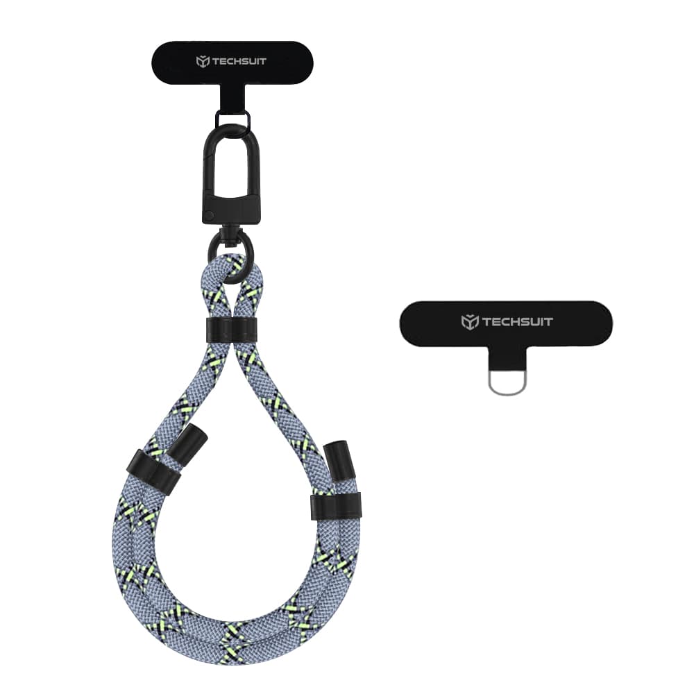 Techsuit - popruh na zápěstí RWS1-12 pro telefony karabina nylon odolný nastavitelný univerzální matný web