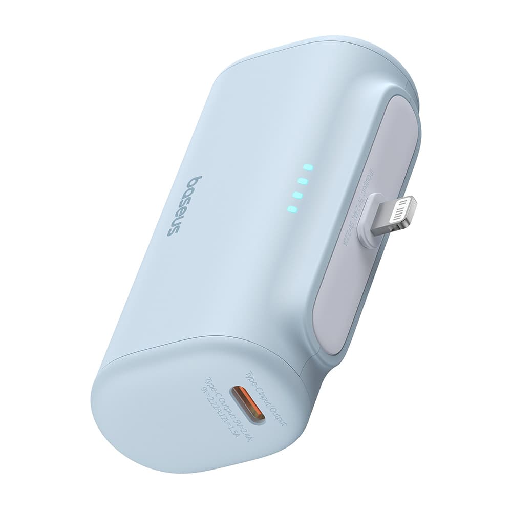 Baseus Power Bank Lightning Kompaktní Design 20W 5000mAh s Kabelem Type-C Modrá - náhled 1