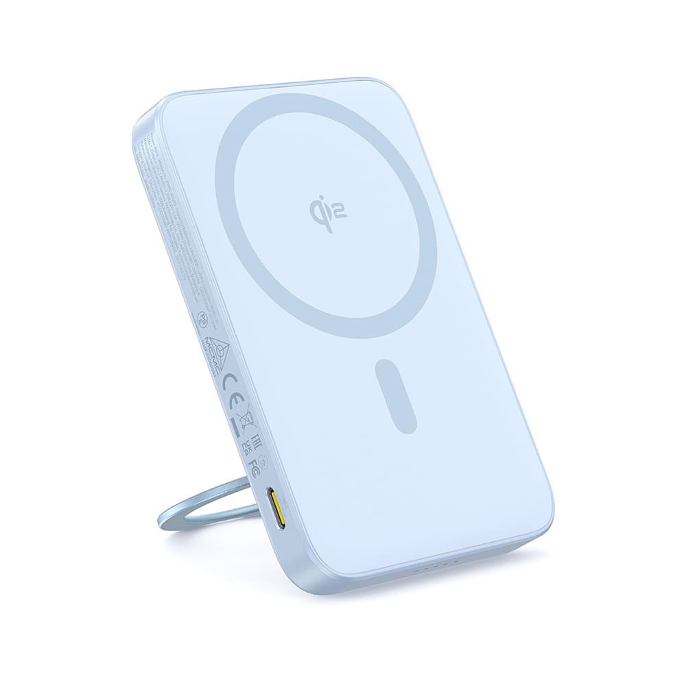 Baseus Power Bank PicoGo 5000mAh modrá s otočným stojánkem a kabelem Type-C - náhled 1