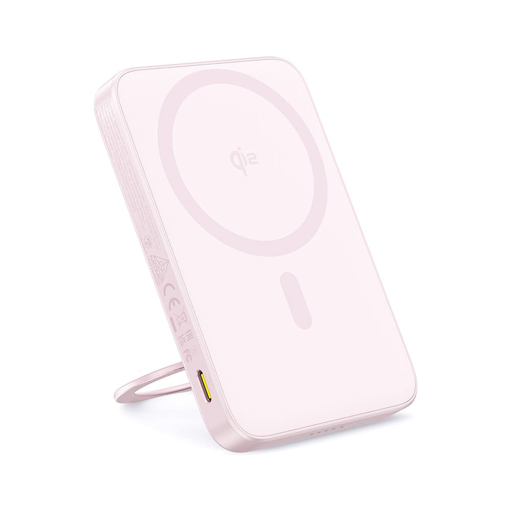 Baseus Power Bank PicoGo 20W 5000mAh s otočným stojánkem růžová - náhled 1