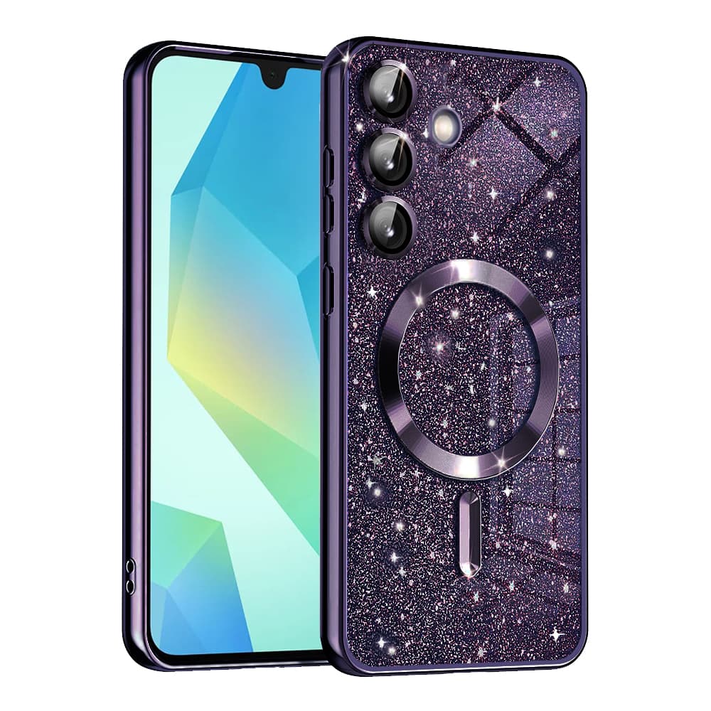 Techsuit Luxury Glitter MagSafe pro Samsung Galaxy A16 4G / A16 5G tmavě fialová - náhled 1