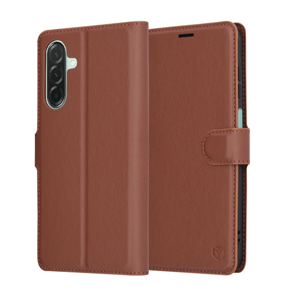 Kožené pouzdro Techsuit Samsung Galaxy A26 5G hnědé - náhled 1