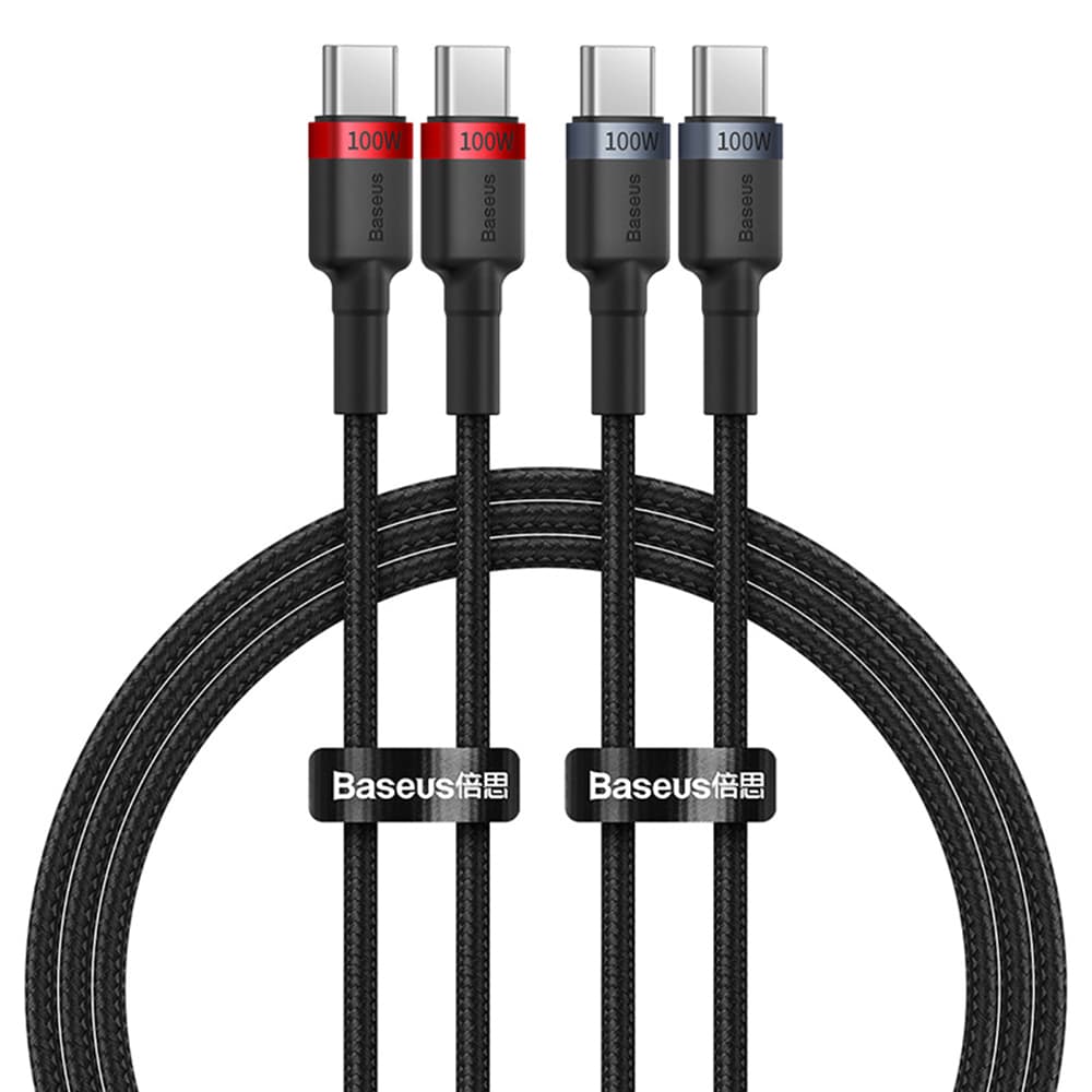 Baseus Data Cable Cafule Type-C na Type-C Rychlé nabíjení 100W 5A 1m černá/červená černá/šedá - náhled 1