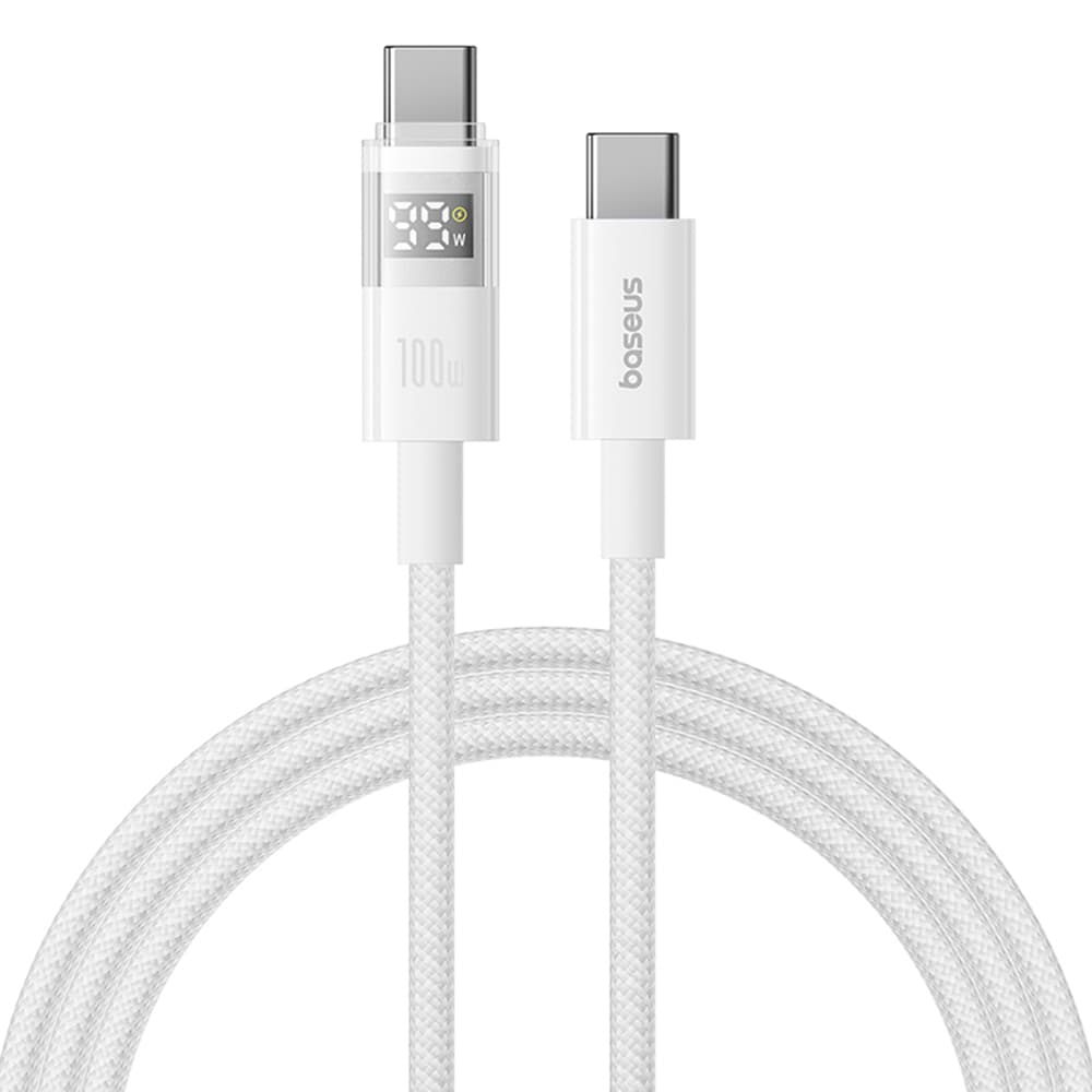 Baseus Data Cable Display 2 Rychlonabíjecí Type-C na Type-C 100W 2m Měsíční bílá - náhled 1