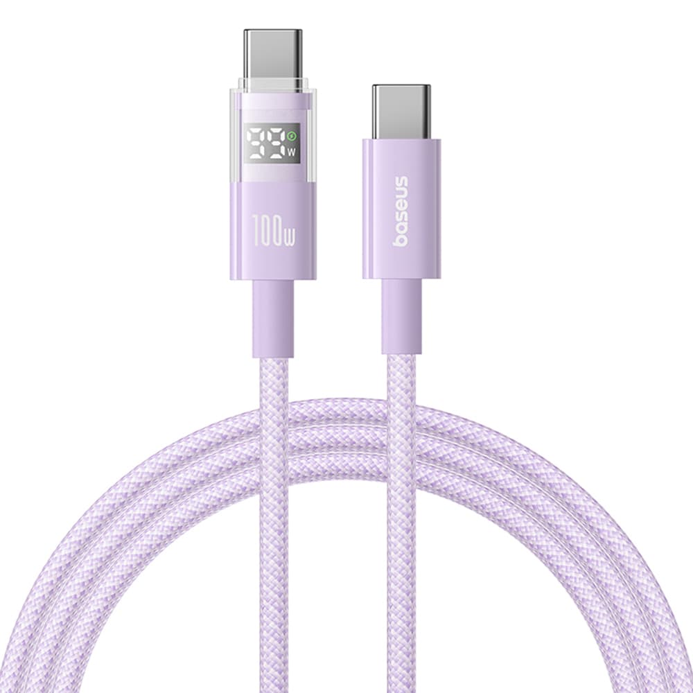 Baseus Data Cable Display 2 2m fialový rychlonabíjecí Type-C na Type-C 100W - náhled 1