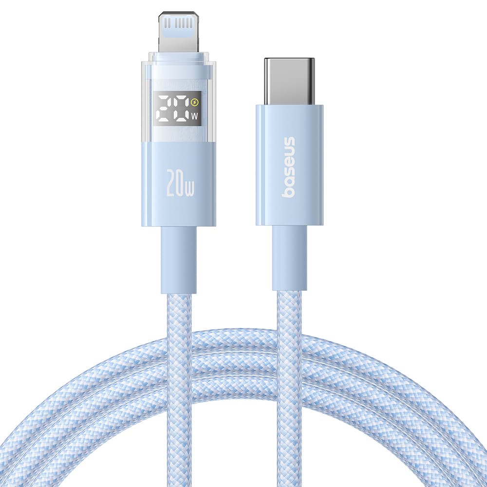 Baseus Data Cable Display 2 Rychlonabíjecí Type-C na Lightning Digitální displej 20W 1m Galaxie modrá - náhled 1
