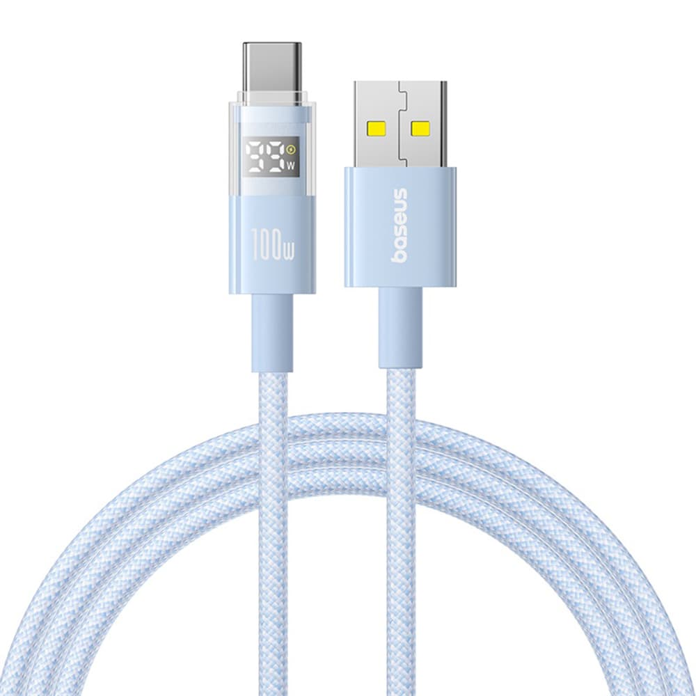 Baseus Data Cable Display 2 Rychlonabíjecí USB na Type-C Digitální displej 100W 1m Galaxy modrá - náhled 1
