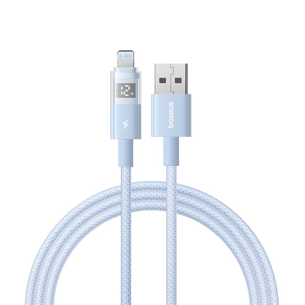 Baseus Data Cable Display 2 USB na Lightning Rychlé Nabíjení Digitální Displej 2.4A 1m Galaxie Modrá - náhled 1