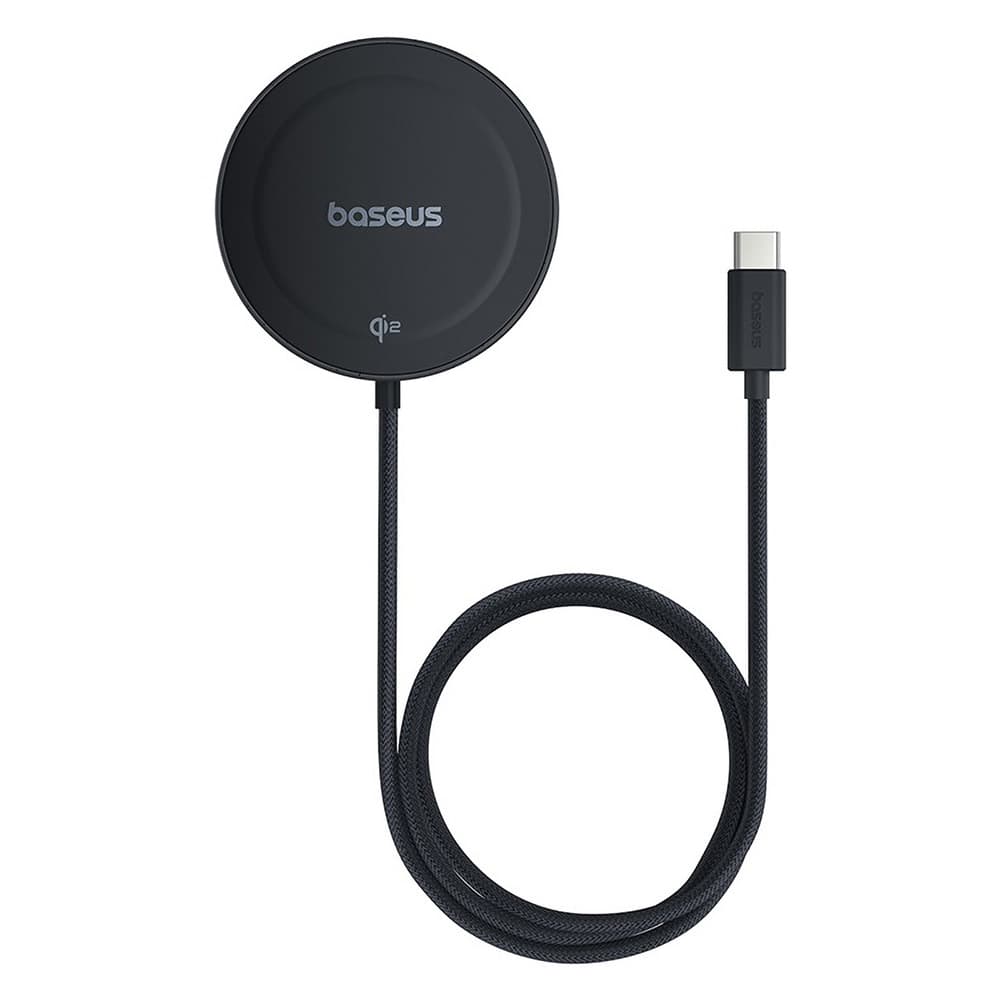 Baseus Magnetic Wireless Charger Simple Mini4 s držákem USB-C Qi2 15W 1m kosmická černá - náhled 1
