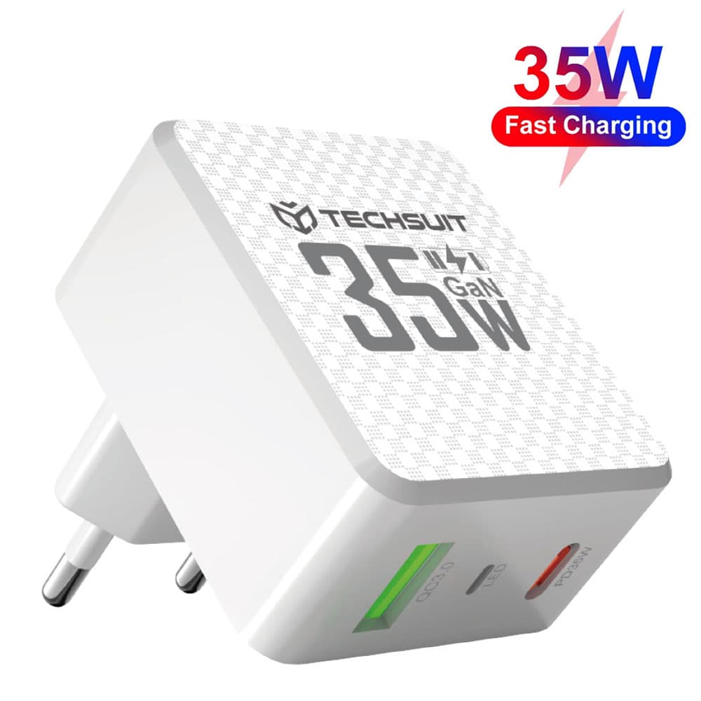 Nabíječka na zeď Techsuit Tiny Series CHPD173 GaN USB Type-C PD35W bílá - náhled 1