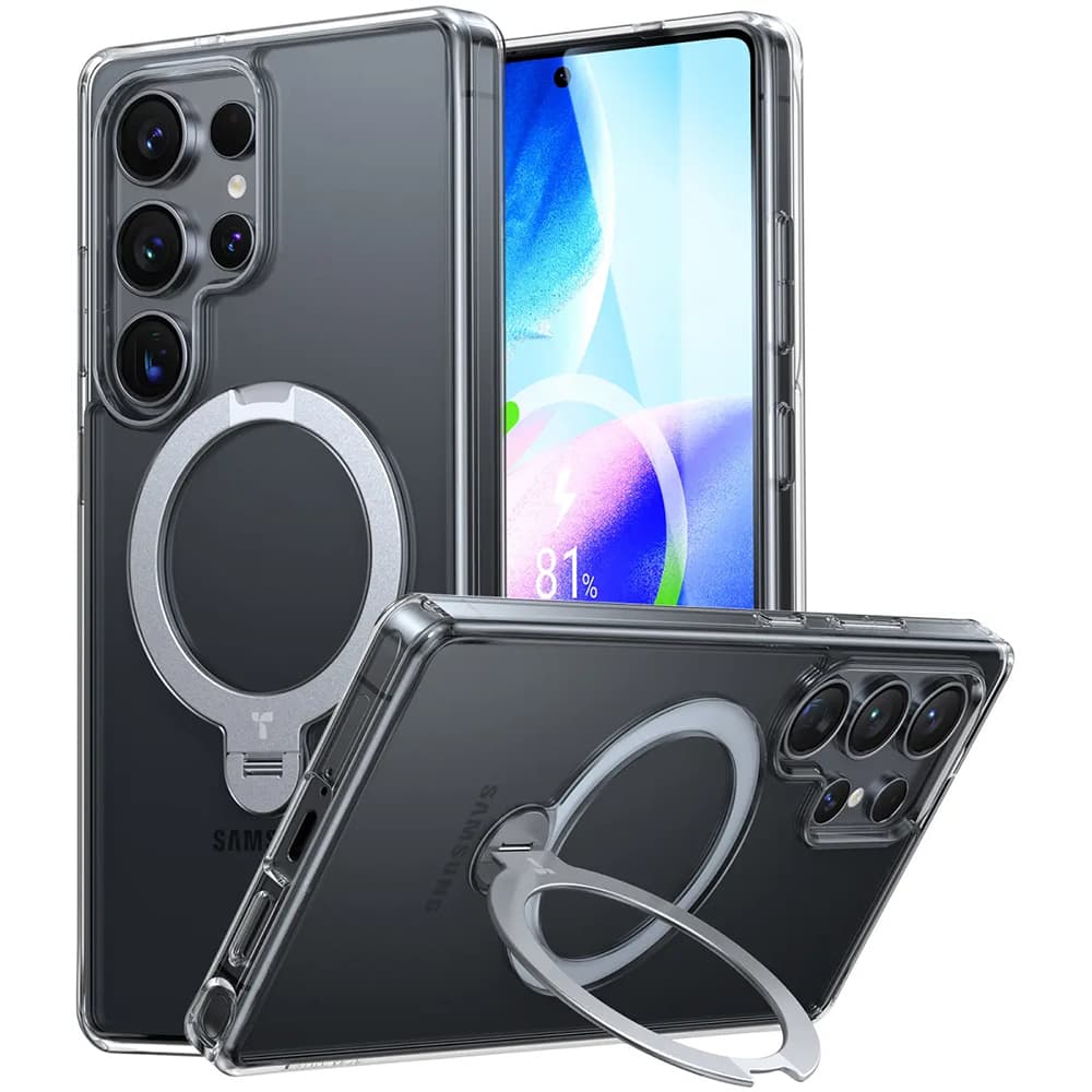 Torras Ostand Spin MagSafe Series Samsung Galaxy S25 Ultra průhledný - náhled 1