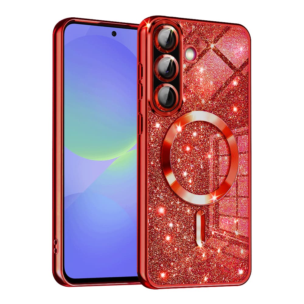 Techsuit Luxury Glitter MagSafe pro Samsung Galaxy A36 5G A56 5G červená - náhled 1