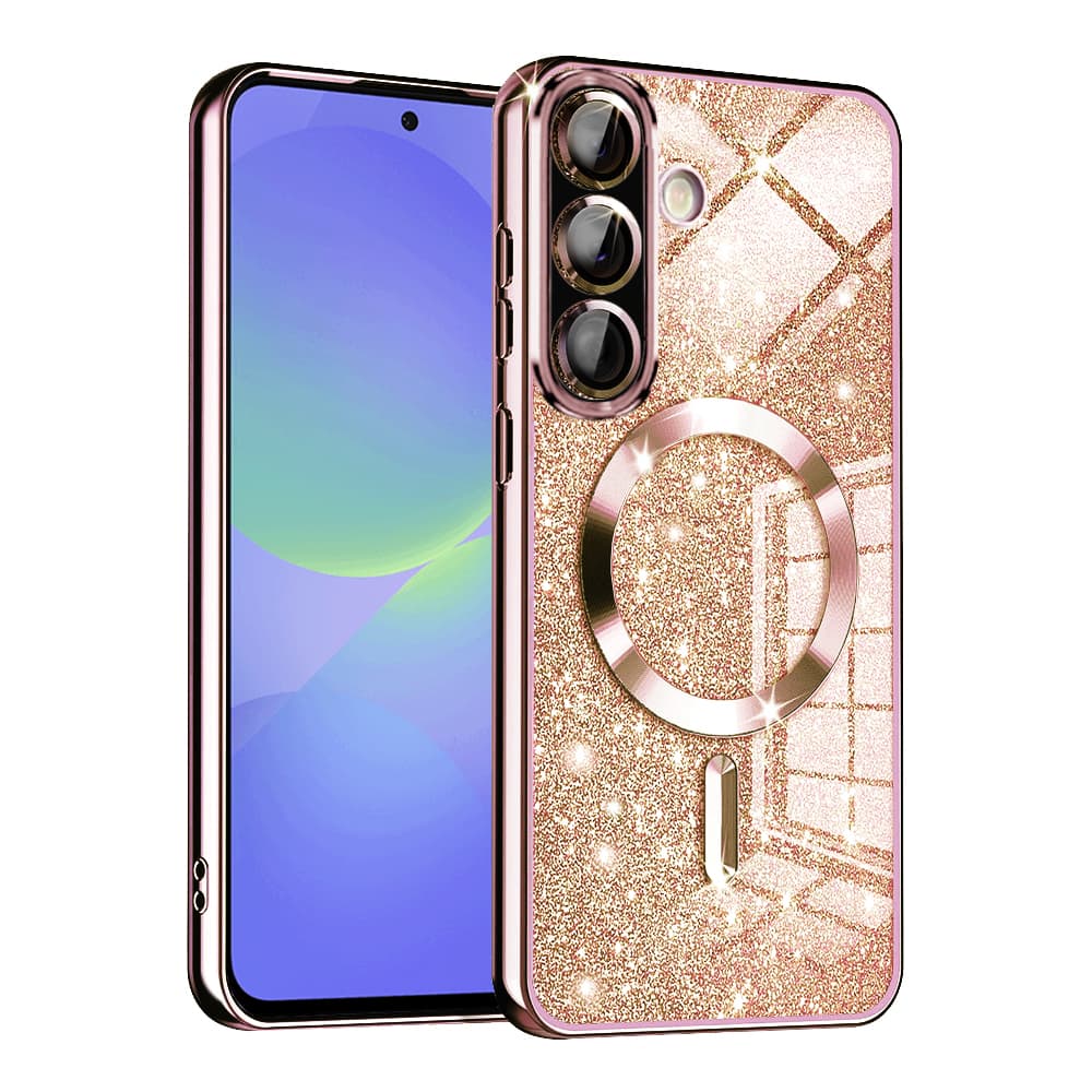 Techsuit Luxury Glitter MagSafe pro Samsung Galaxy A36 5G A56 5G růžově zlatá - náhled 1
