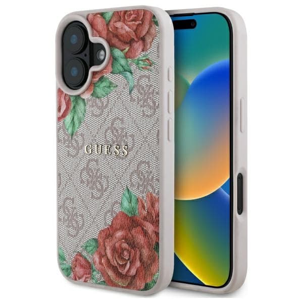 Guess Hardcase 4G Flower Print MagSafe iPhone 16 růžová - náhled 1