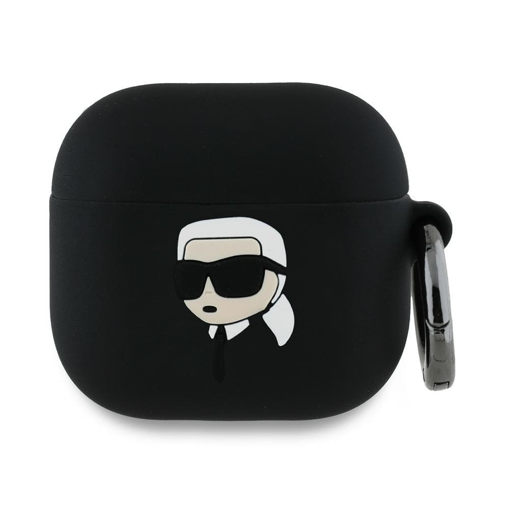 Karl Lagerfeld Silicone Karl Head 3D pouzdro pro Apple AirPods 4 černé - náhled 1