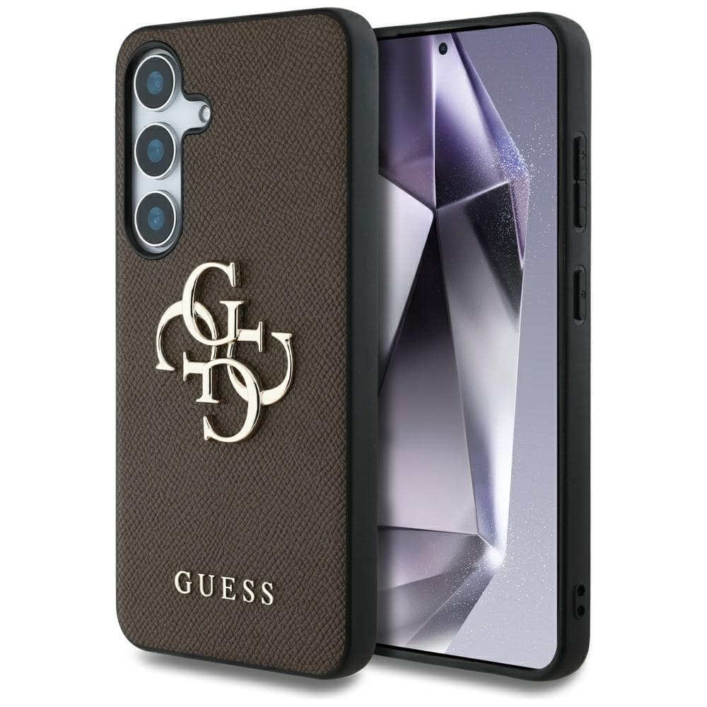 Guess Hardcase 4G Grained Big and Classic Logo pro Samsung Galaxy S25 hnědý - náhled 1
