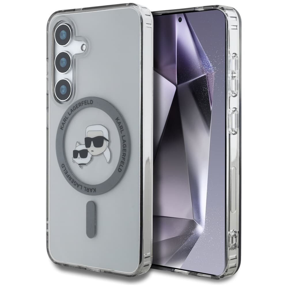 Karl Lagerfeld IML MagSafe Samsung Galaxy S25 Metal Karl a Choupette hlavy - náhled 1