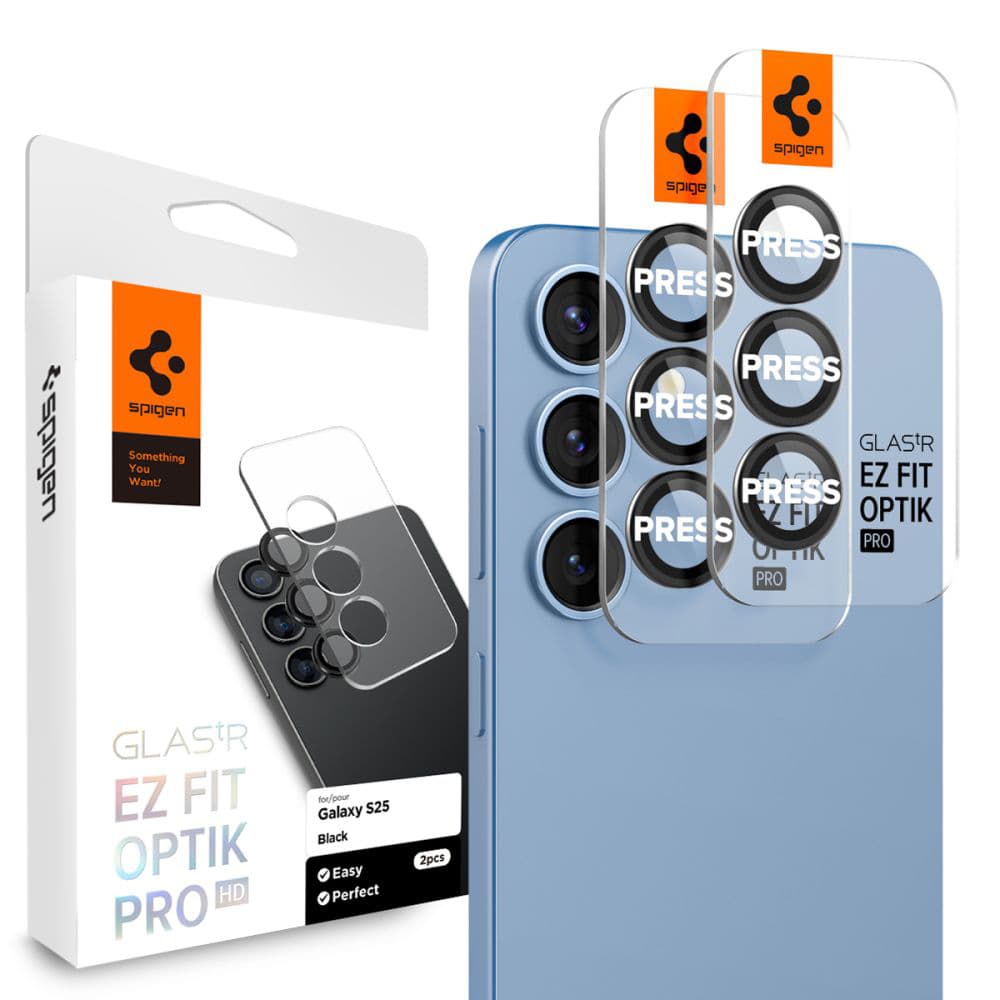 Spigen Optik.tR EZ Fit Pro sklo na kameru (2 ks) Samsung Galaxy S25 černá - náhled 1