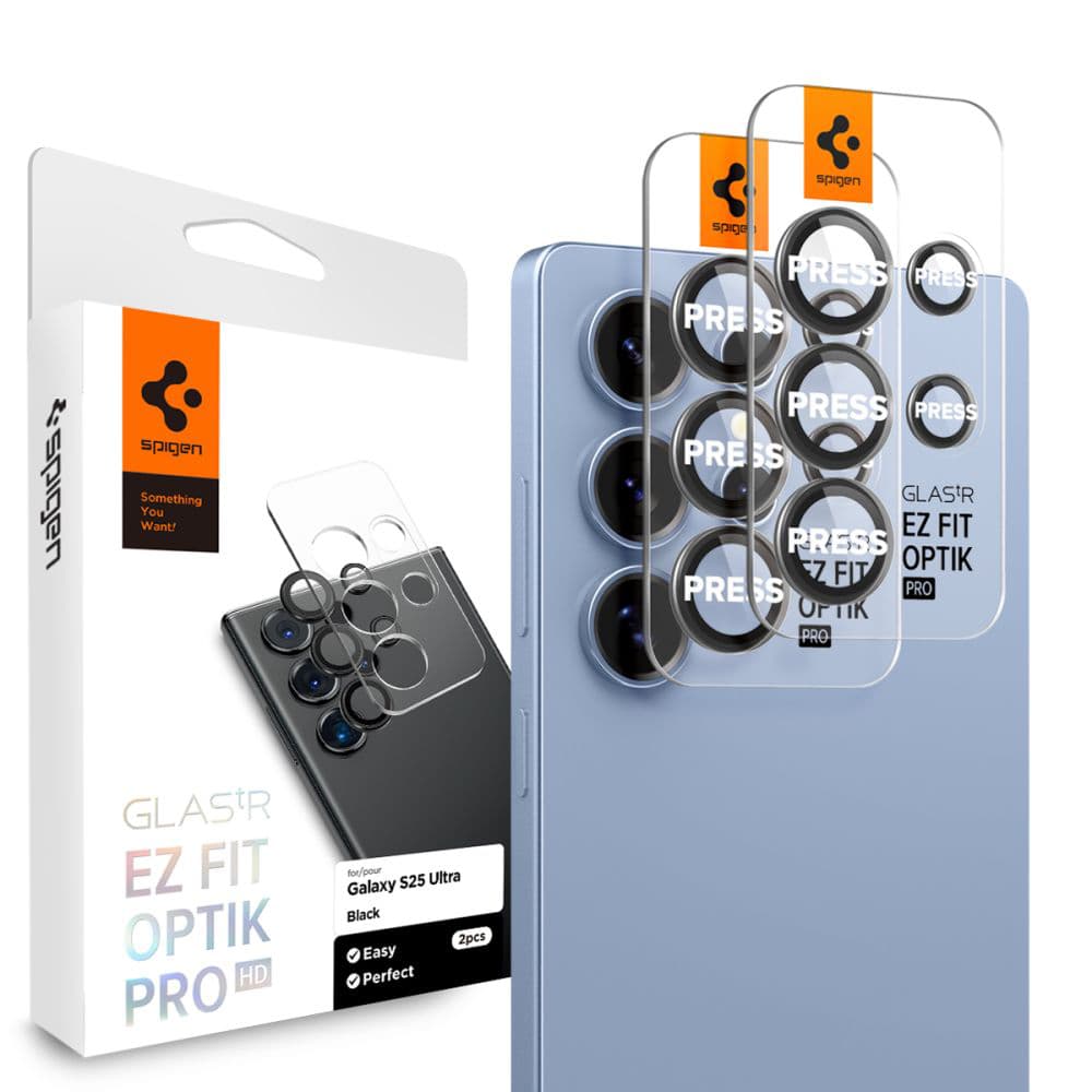 Spigen Optik.tR EZ Fit Pro sklo na kameru (2 ks) Samsung Galaxy S25 Ultra černá - náhled 1