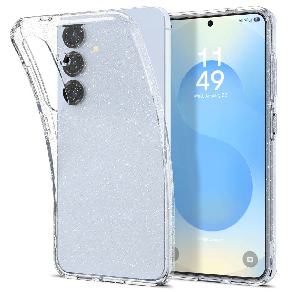 Spigen Liquid Crystal Glitter Samsung Galaxy S25 Křišťálový křemen - náhled 1