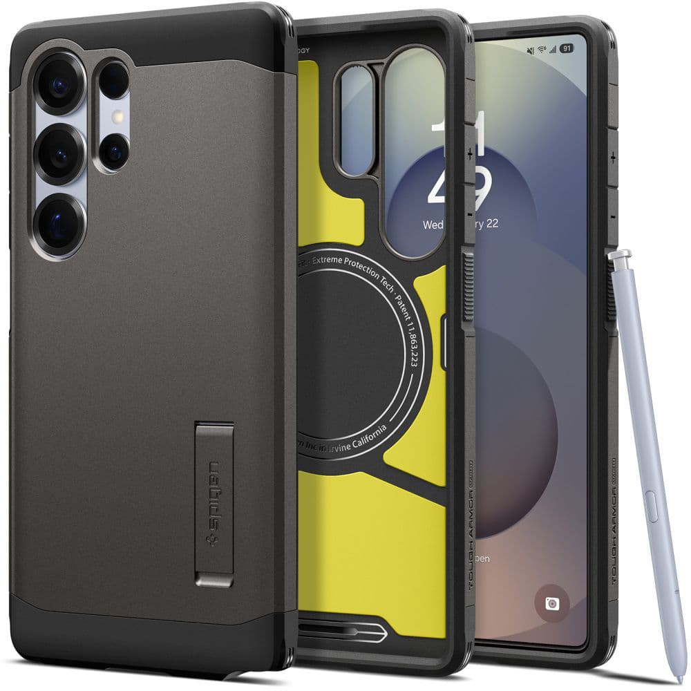 Pouzdro Spigen Tough Armor MagSafe pro Samsung Galaxy S25 Ultra v šedé barvě - náhled 1